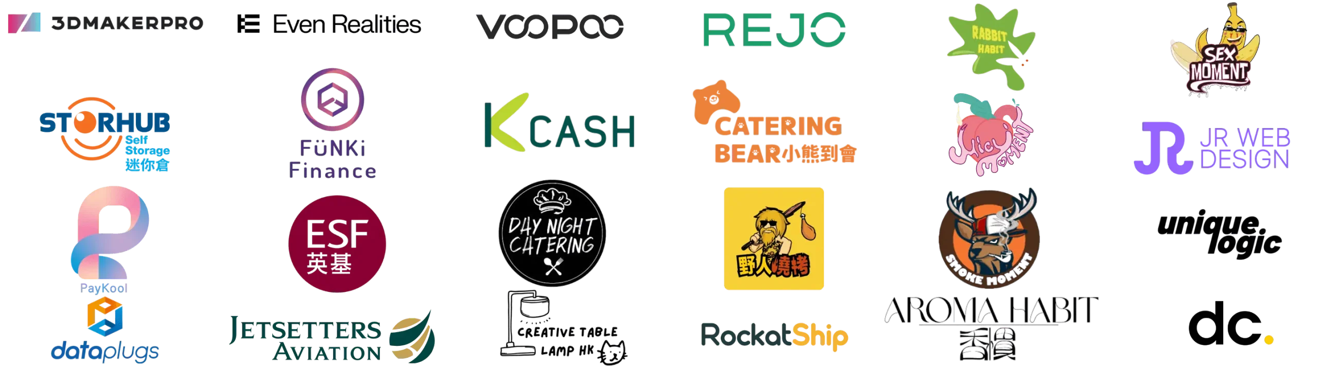 Businesses Locke Lee has helped grow, from SMEs to large corporations