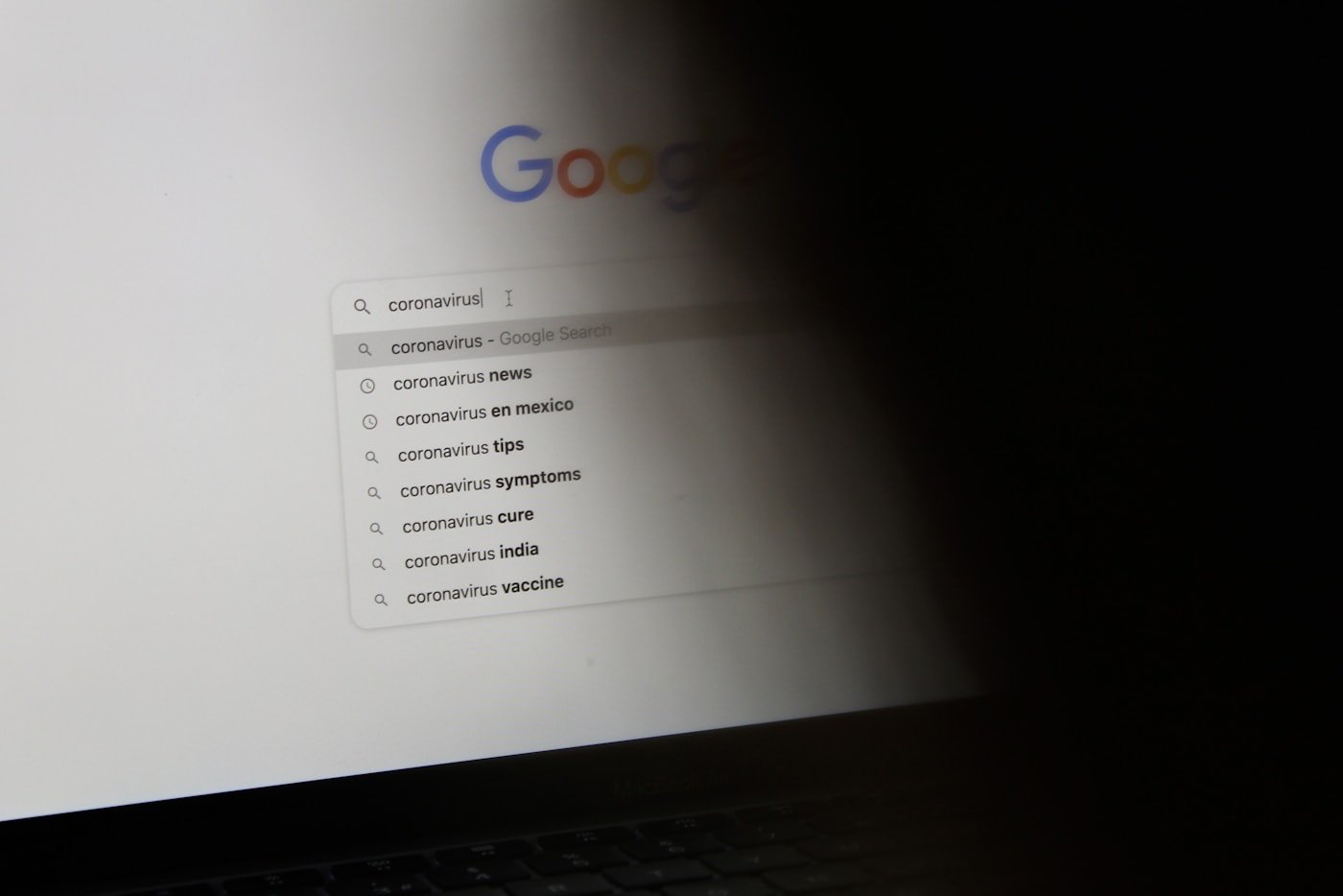 An earlier Google search screen: not every demand fits the business.