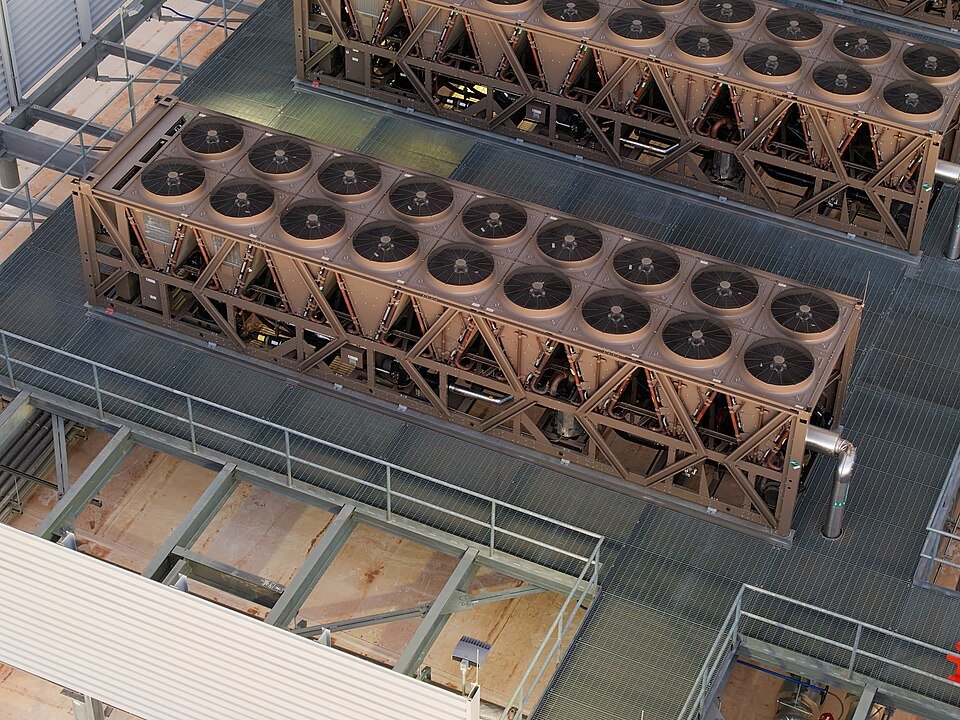Cooling tower on top of a data centre in Mesa, Arizona